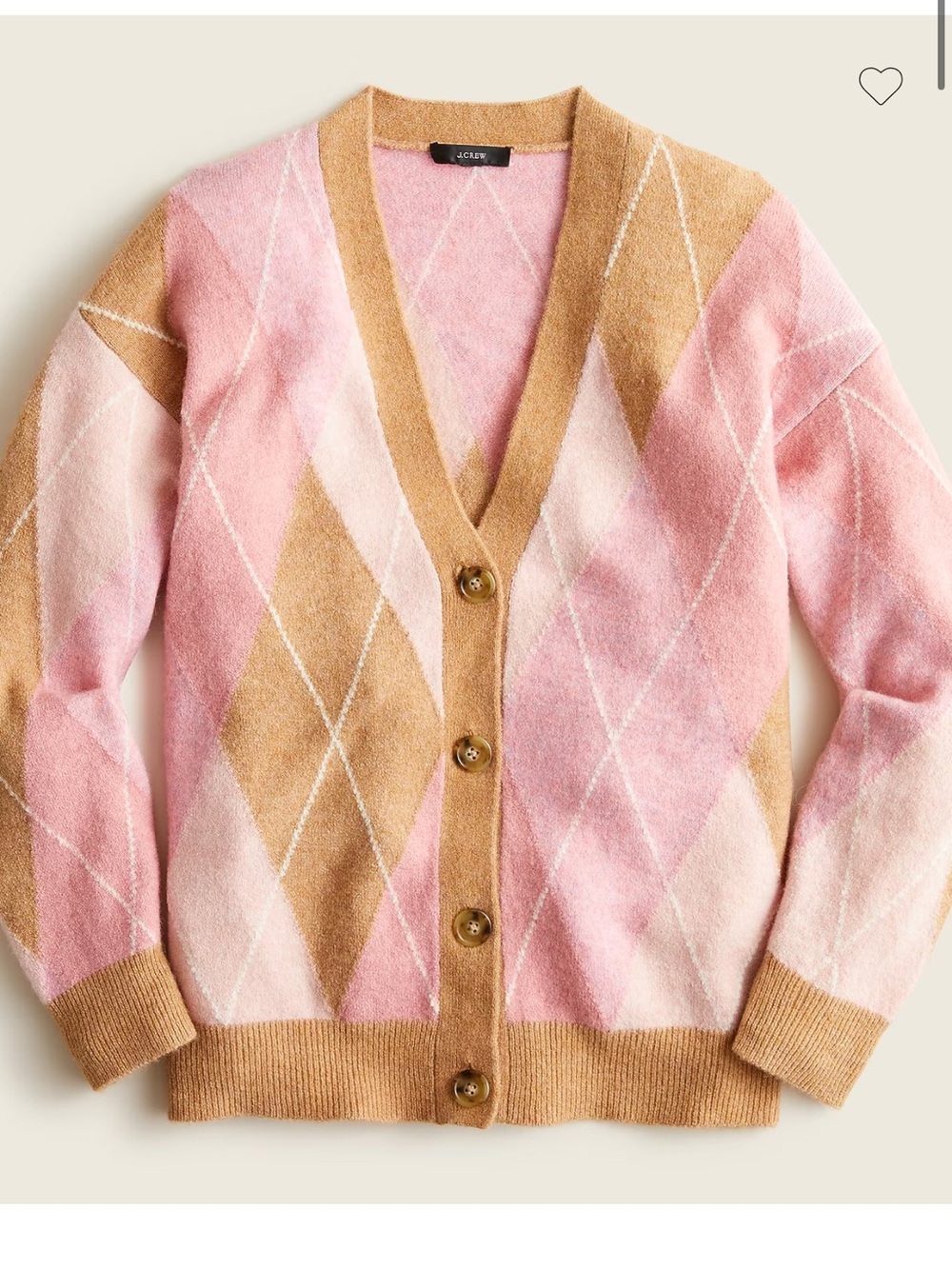 J. Crew Women’s Argyle cardigan in super soft yarn Sweater in a Size XXS